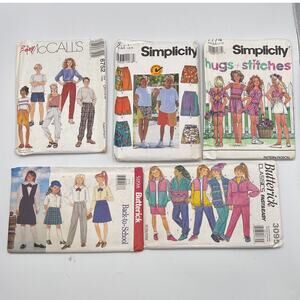 Kids Sewing Pattern Lot of 10 School Jumper Dress Shorts Jacket Sizes 6-14 EASY